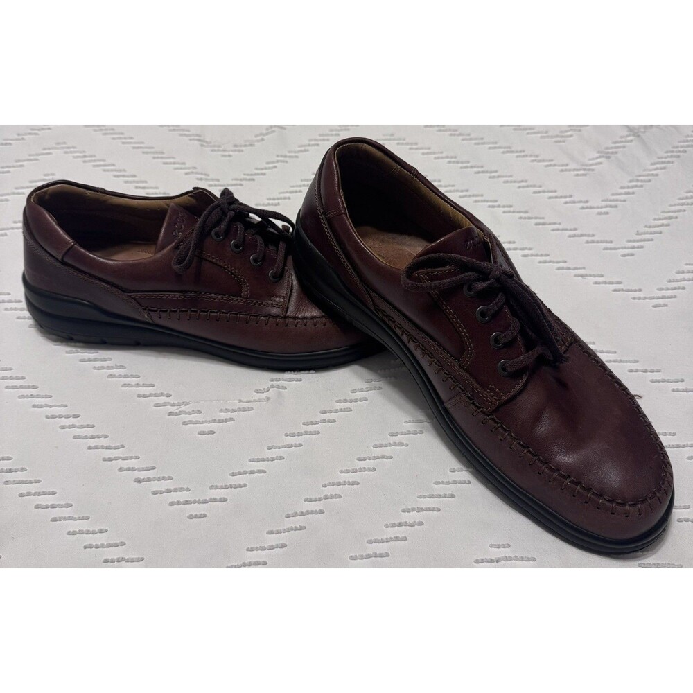 ECCO Seawalker Tie Brown Leather Casual Oxford Shoes Men's EU 46 US Size 12